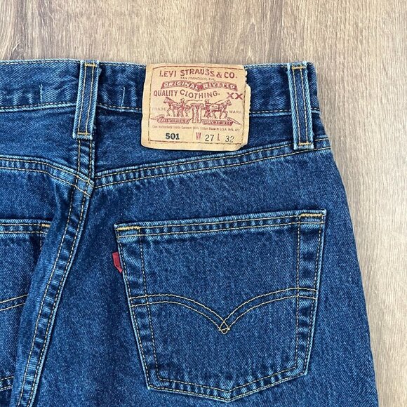 Levi's Upcycled Vintage Silk Scarf Jeans Sz 27 - Picture 2 of 11